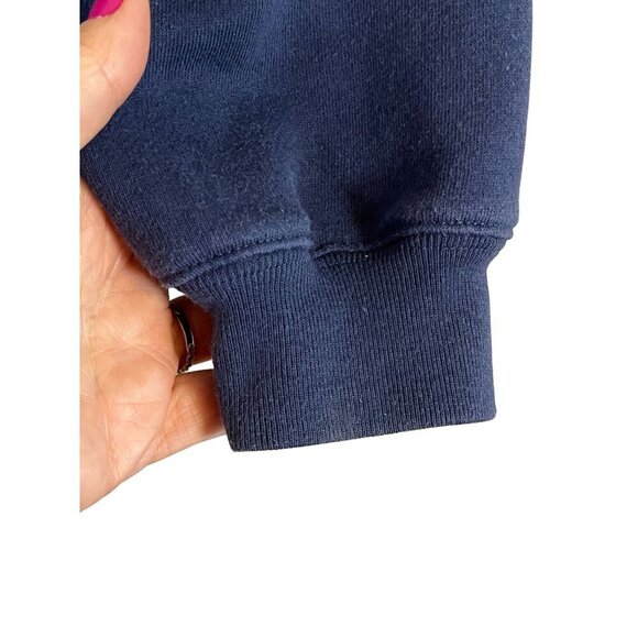 Baxter Wells Sweatshirt PL Blue Pullover Floral Granny 80s Embroidery Mature - Picture 5 of 11